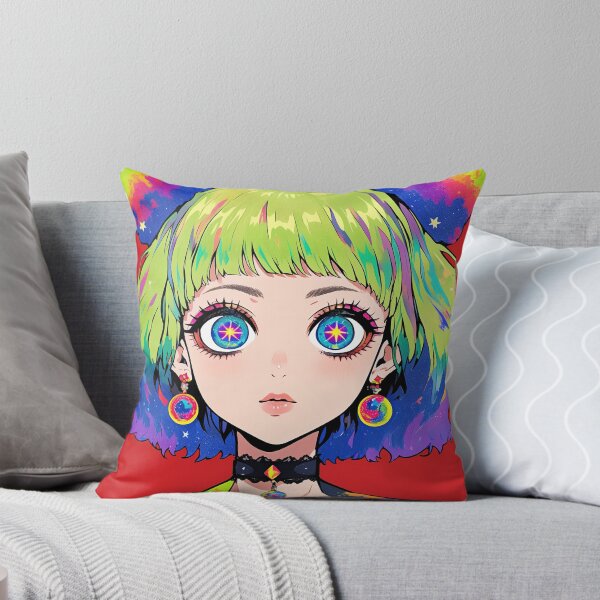 Item preview, Galaxy Eyes Rainbow Hair Anime Girl designed and sold by bubblegoth.