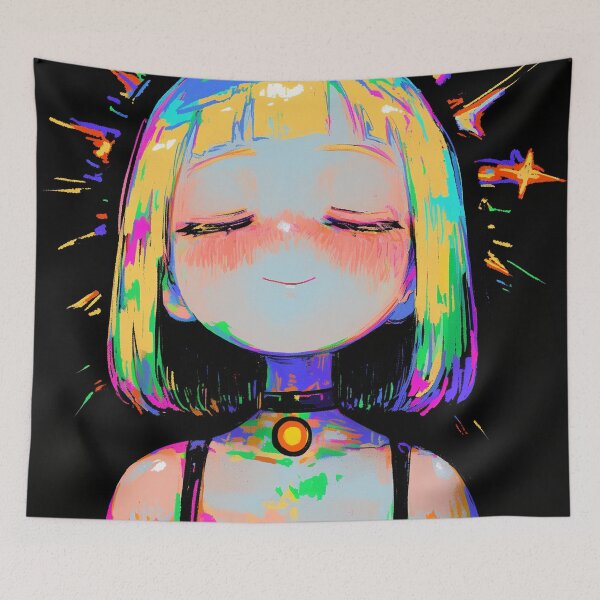 Item preview, Psychedelic Color Splash Anime Girl designed and sold by bubblegoth.