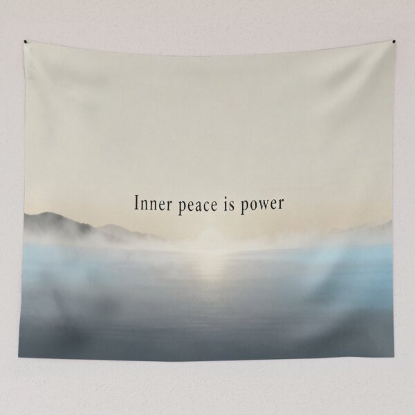Item preview, Inner Peace is Power – Tranquil Landscape with Motivational Quote designed and sold by Cristhian Almanza.