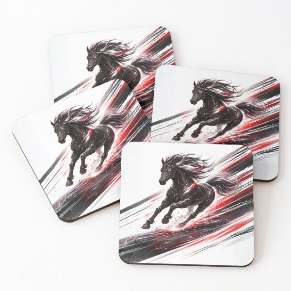 Item preview, Black Red Speed Horse Art – Dark Power Stallion with Red Energy Motion designed and sold by Sksticker991.