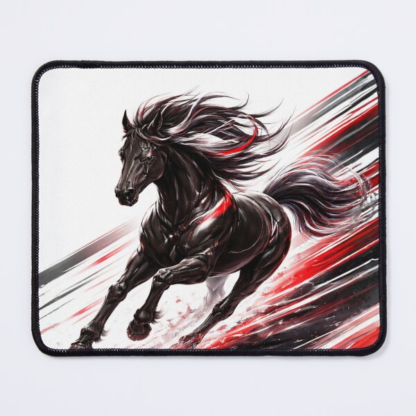 Item preview, Black Red Speed Horse Art – Dark Power Stallion with Red Energy Motion designed and sold by Sksticker991.