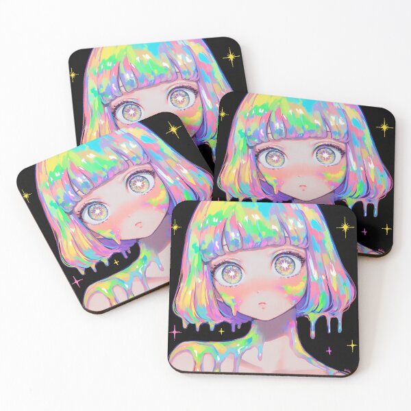 Item preview, Melting Rainbow Starburst Eyes Girl designed and sold by bubblegoth.