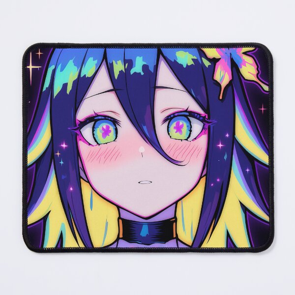 Item preview, Neon Vaporwave Butterfly Anime Girl designed and sold by bubblegoth.