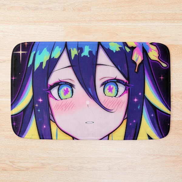 Item preview, Neon Vaporwave Butterfly Anime Girl designed and sold by bubblegoth.