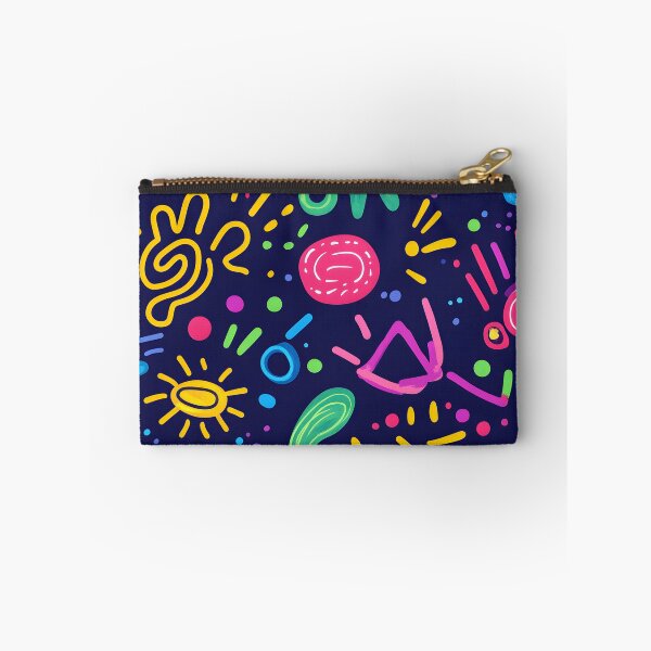 Item preview, Colorful Abstract Doodle Pattern – Playful Neon Shapes on Dark Background designed and sold by GiftsCreek.