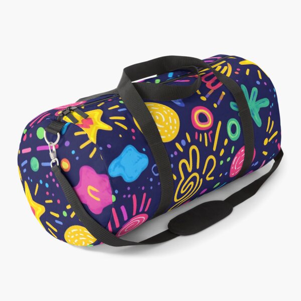Item preview, Colorful Abstract Doodle Pattern – Playful Neon Shapes on Dark Background designed and sold by GiftsCreek.