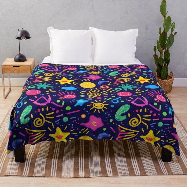 Item preview, Colorful Abstract Doodle Pattern – Playful Neon Shapes on Dark Background designed and sold by GiftsCreek.