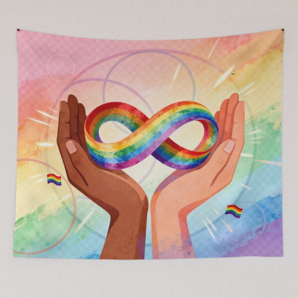 Item preview, "Infinite Love: Diverse Hands Rainbow Unity" designed and sold by rainbowgremlin.