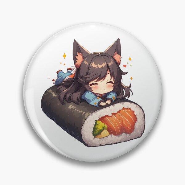 Item preview, Atago Azur Lane Chibi Sushi Kawaii Anime Girl Fox Cute Roll designed and sold by CarlosBender.