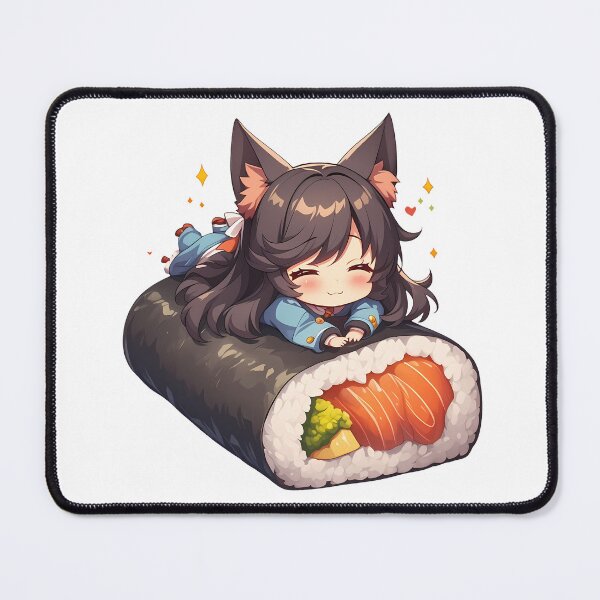 Item preview, Atago Azur Lane Chibi Sushi Kawaii Anime Girl Fox Cute Roll designed and sold by CarlosBender.