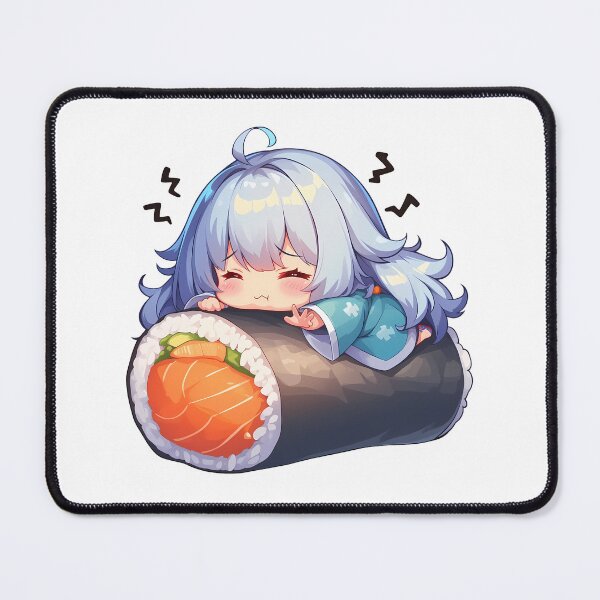 Item preview, Sirius Azur Lane Chibi Sushi Kawaii Anime Girl Blue Hair Roll designed and sold by CarlosBender.