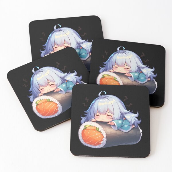 Item preview, Sirius Azur Lane Chibi Sushi Kawaii Anime Girl Blue Hair Roll designed and sold by CarlosBender.