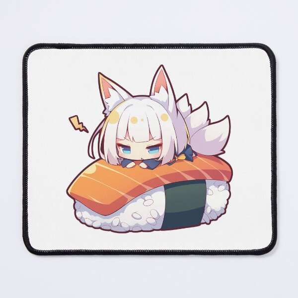 Item preview, Kaga Azur Lane Chibi Sushi Kawaii Anime Girl Fox Cute Roll designed and sold by CarlosBender.