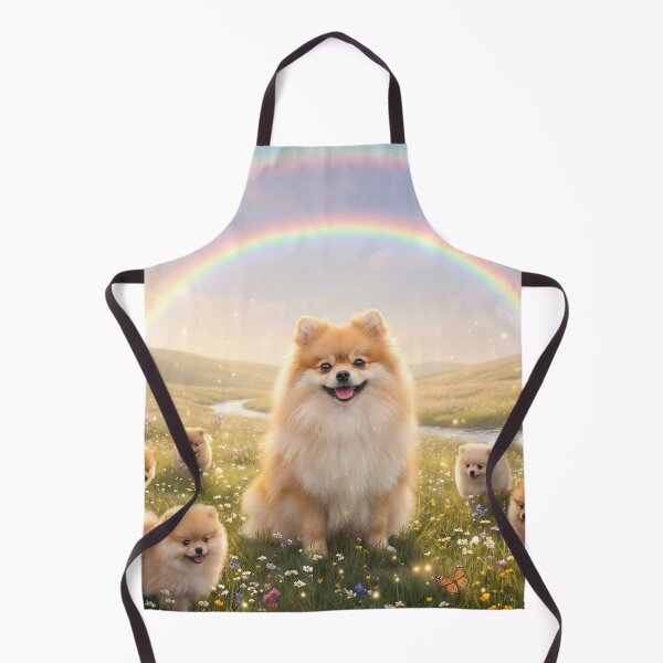 Item preview, Joyful Pomeranian Family at Rainbow Bridge Meadow designed and sold by PetMemorialArt.