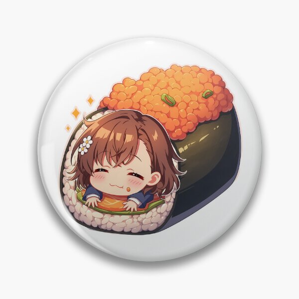 Item preview, Certain Scientific Misaka Mikoto Railgun Chibi Sushi Kawaii Anime Girl designed and sold by CarlosBender.