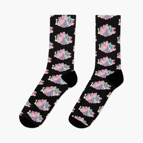 Item preview, Floral Valentine LOVE Design with Pastel Colors Hearts and Beautiful Flowers designed and sold by MakersFolly.