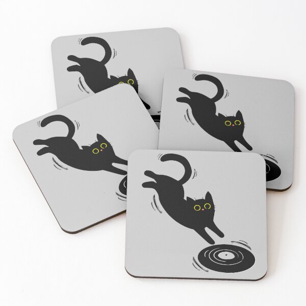 Item preview, Vinyl Cat Pounce! Retro Music & Funny Black Kitty designed and sold by Goomez Art.