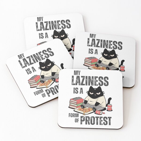 Item preview, My Laziness Is A Form Of Protest - Black Scowl Anti Work Cat designed and sold by IAPICTURE.