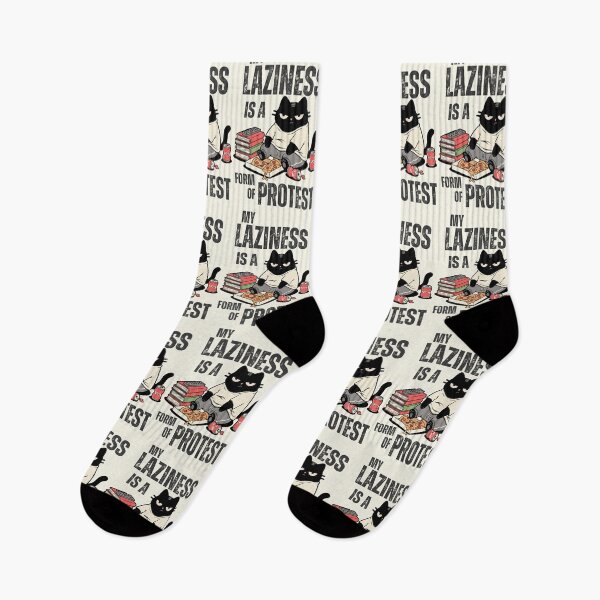 Item preview, My Laziness Is A Form Of Protest - Black Scowl Anti Work Cat designed and sold by IAPICTURE.