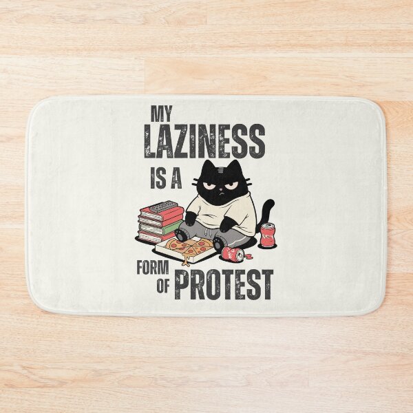 Item preview, My Laziness Is A Form Of Protest - Black Scowl Anti Work Cat designed and sold by IAPICTURE.