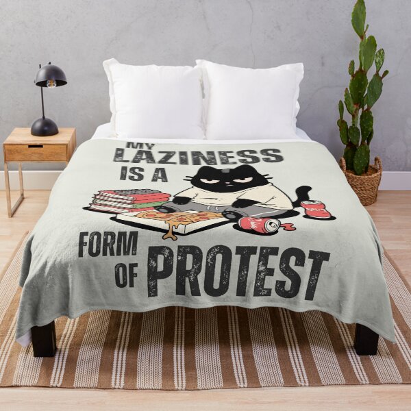 Item preview, My Laziness Is A Form Of Protest - Black Scowl Anti Work Cat designed and sold by IAPICTURE.