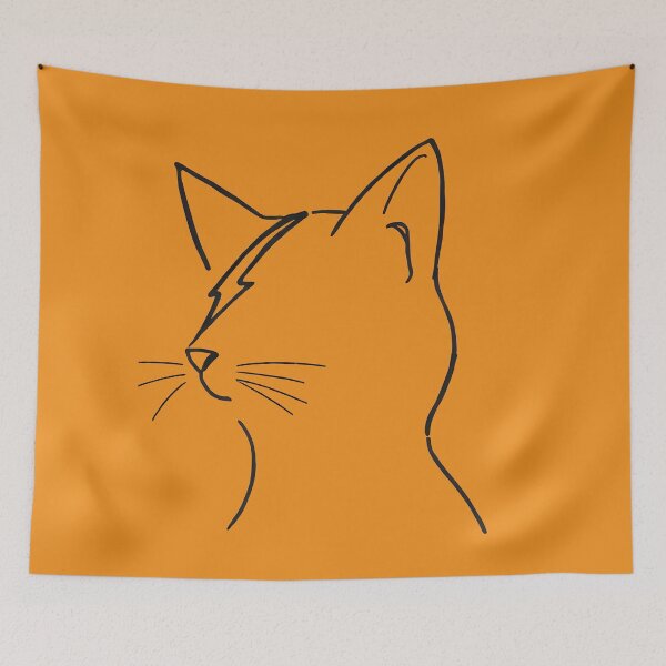Item preview, Minimalist Cat with Lightning Bolt - Simple Line Art Modern Cat Illustration Design designed and sold by Amplify-n-Co.