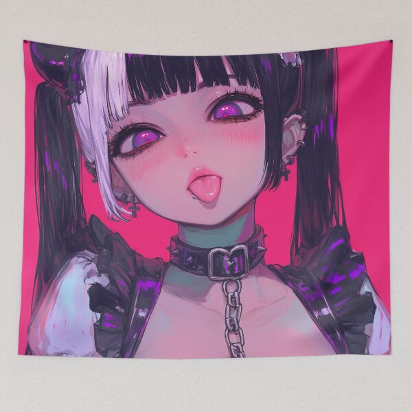 Item preview, Split Dye Kawaii Goth Demon Girl designed and sold by bubblegoth.