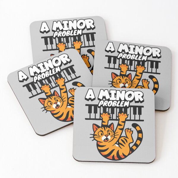 Item preview, A Minor Problem - Funny Piano Cat Pun designed and sold by Goomez Art.