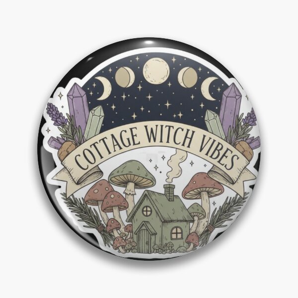 Item preview, Cottage Witch Vibes Sticker - Cottagecore Witchy Aesthetic Green Witch Herbalism Nature designed and sold by RealVibeVault.