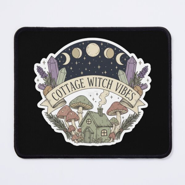 Item preview, Cottage Witch Vibes Sticker - Cottagecore Witchy Aesthetic Green Witch Herbalism Nature designed and sold by RealVibeVault.