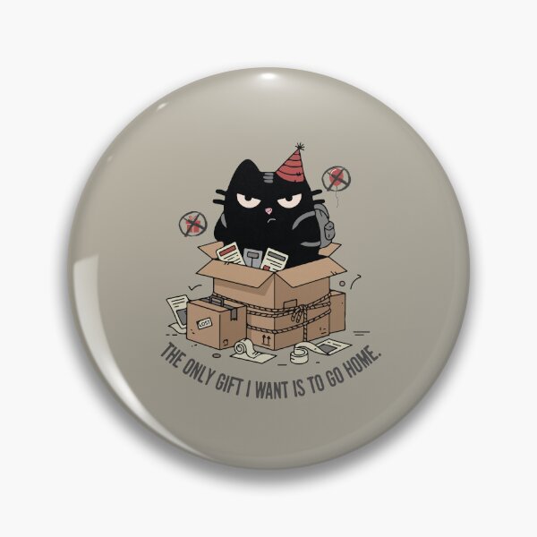 Item preview, The Only Gift I Want Is To Go Home - Black Scowl Anti Social Cat designed and sold by IAPICTURE.
