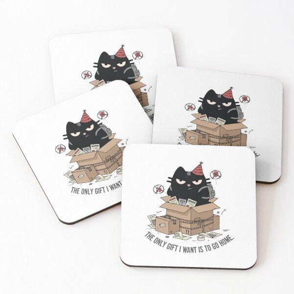 Item preview, The Only Gift I Want Is To Go Home - Black Scowl Anti Social Cat designed and sold by IAPICTURE.