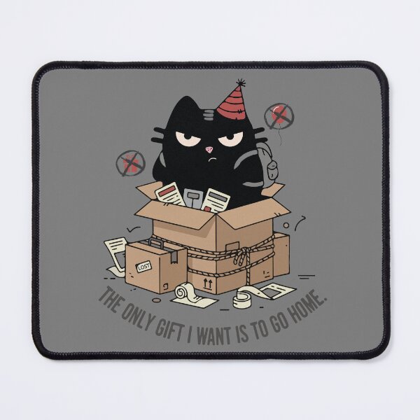 Item preview, The Only Gift I Want Is To Go Home - Black Scowl Anti Social Cat designed and sold by IAPICTURE.