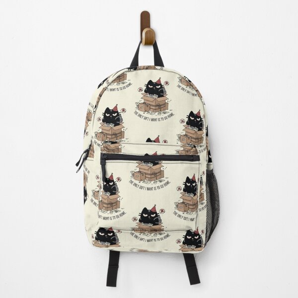 Item preview, The Only Gift I Want Is To Go Home - Black Scowl Anti Social Cat designed and sold by IAPICTURE.