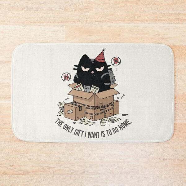 Item preview, The Only Gift I Want Is To Go Home - Black Scowl Anti Social Cat designed and sold by IAPICTURE.