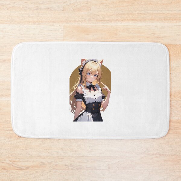 Item preview, Kawaii Blonde Maid Anime Girl Cat Ear Aesthetic Illustration designed and sold by iloveanimechibi.