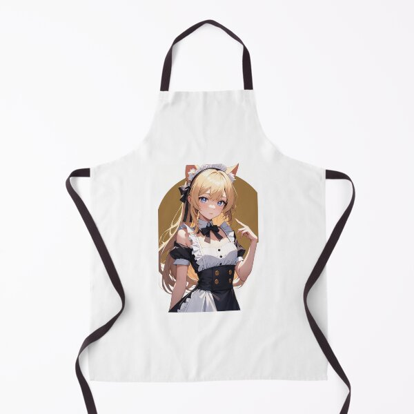 Item preview, Kawaii Blonde Maid Anime Girl Cat Ear Aesthetic Illustration designed and sold by iloveanimechibi.