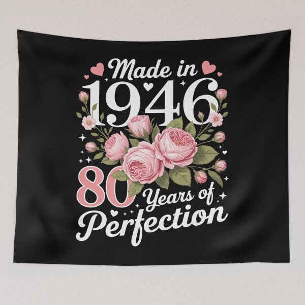 Item preview, 80 Year Old Made in 1946 Floral 80th Birthday Women designed and sold by Morphologiona.