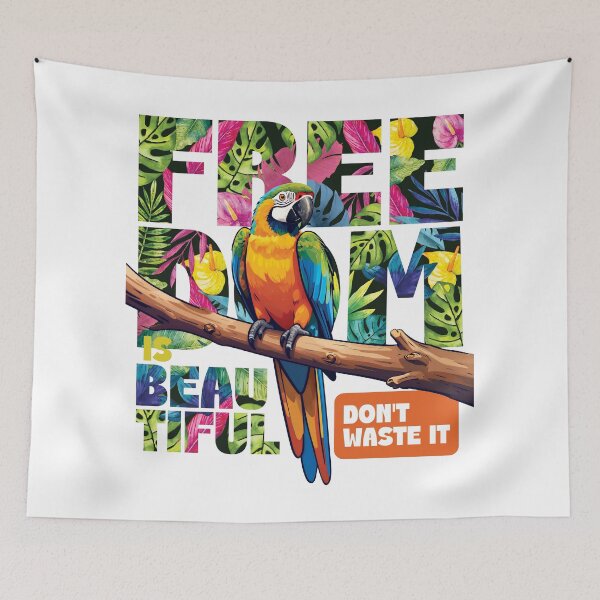 Item preview, Tropical macaw, Freedom is beautiful, don't waste it designed and sold by Dizartico.