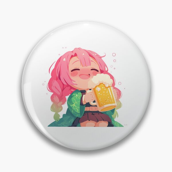 Item preview, Mitsuri Kanroji Demon Slayer Anime Kawaii Chibi Beer Fest Sweet Joyful Moment designed and sold by riadjamai.