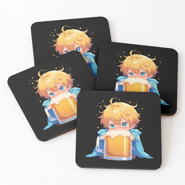 Item preview, Eugeo Sword Art Online Anime Kawaii Chibi Beer Drunk Fest Cute Bright Celebration designed and sold by riadjamai.