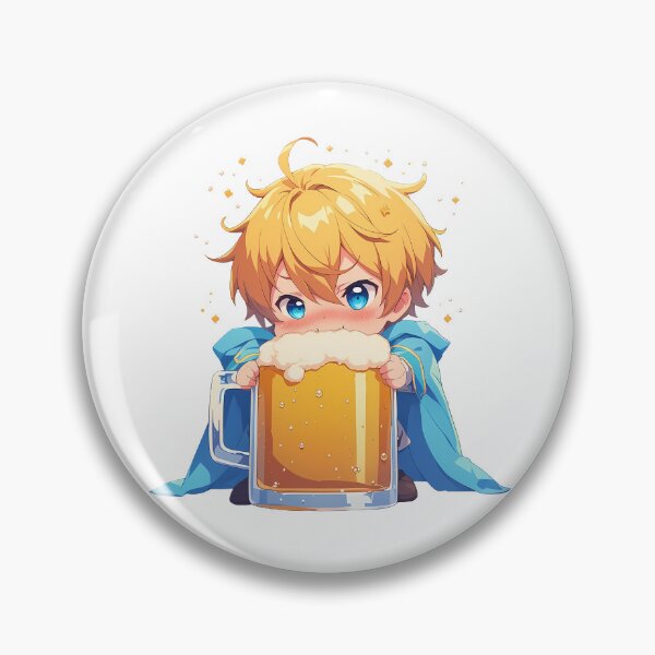 Item preview, Eugeo Sword Art Online Anime Kawaii Chibi Beer Drunk Fest Cute Bright Celebration designed and sold by riadjamai.