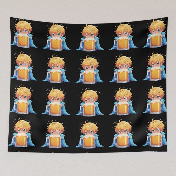 Item preview, Eugeo Sword Art Online Anime Kawaii Chibi Beer Drunk Fest Cute Bright Celebration designed and sold by riadjamai.