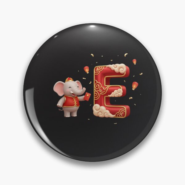 Item preview, Letter E with Cute Elephant – Chinese New Year Alphabet Illustration designed and sold by kunsuriyapaisan Paranee.