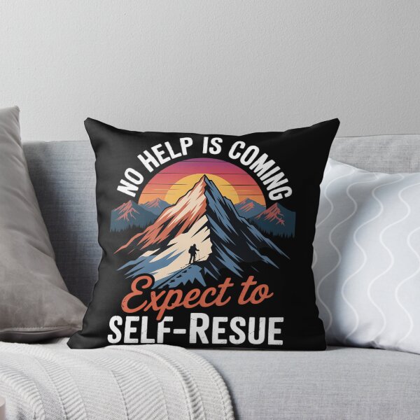 Item preview, No Help Is Coming Expect To Self-Rescue Sunset Quote Hiking designed and sold by Morphologiona.