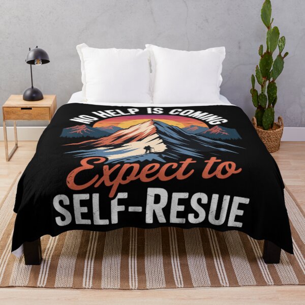 Item preview, No Help Is Coming Expect To Self-Rescue Sunset Quote Hiking designed and sold by Morphologiona.