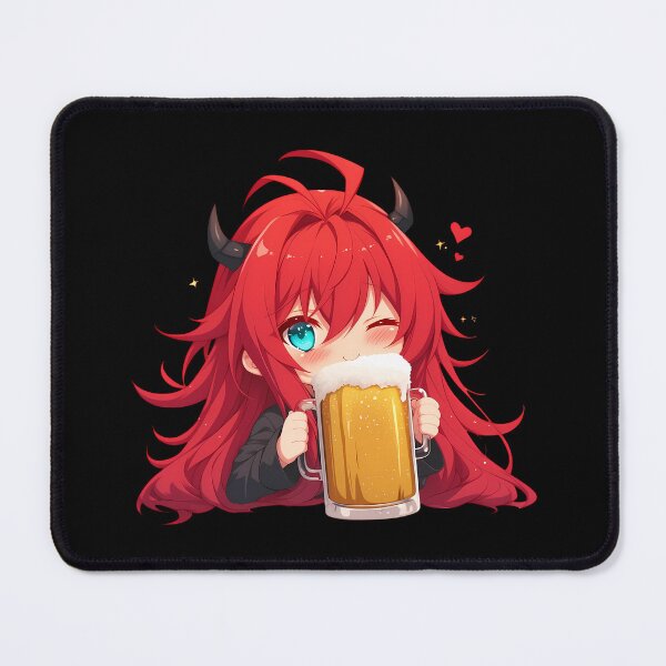 Item preview, Rias Gremory High School DxD Anime Girl Chibi Kawaii Beer Cute Playful Celebration designed and sold by riadjamai.