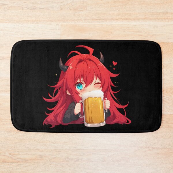 Item preview, Rias Gremory High School DxD Anime Girl Chibi Kawaii Beer Cute Playful Celebration designed and sold by riadjamai.
