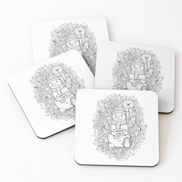 Item preview, Winter Vibes Whimsical Snowy Line Art designed and sold by Art Lab Society.
