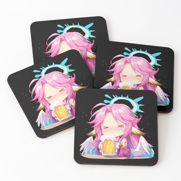 Item preview, Jibril No Game No Life Anime Girl Chibi Kawaii Beer Angelic Fantasy Joy designed and sold by riadjamai.